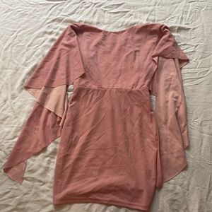 Backless pink mini dress